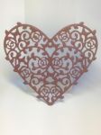 Scrapki ażurowe serce 11x11 cm metallic burgundy -1 szt
