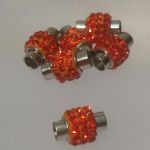 Zapięcie magnetyczne 5 mm z kryształkami orange (15,5x11mm) - 1 szt