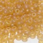 Rocaille 6/0 Czech seed beads - Transparent Frosted Rainbow Medium Topaz  col 11050 - 10 gram