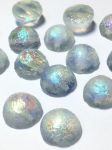Dome Bead 12x7mm Crystal Etched Blue Rainbow 1 szt.