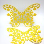 Scrapki ażurowe Flower Butterfly 11,5x 9,5 cm yellow  -1 szt