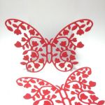 Scrapki ażurowe Flower Butterfly 11,5x 9,5 cm - red -1 szt