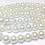 Perły szklane 8mm  pearl white - sznur(ok. 52 szt)