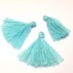 Chwost 30 mm blue turquoise bawełna   - 1szt