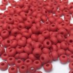 Rocaille 5/0 Czech seed beads - Frosted Opaque Raspberry Red - 10 gram