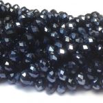 Rondelle  fasetowane pearl luster black 8x6mm  sznur ( ok. 72szt)
