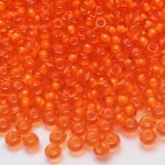 Rocaille 10/0 Czech seed beads - Orange Lined Transparent Pumpkin - 10 gram