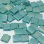 Miyuki Tila Beads Opaque Turquoise Green Matted AB TL0412FR - 55szt