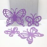 Scrapki ażurowe motyle tłoczone - lilac  - zestaw ( 4 szt)