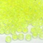 Rocaille 6/0 Czech seed beads - Matte Transparent Neon Lime  - 10 gram