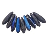 Dagger Beads 3/11mm Jet Etched Azuro Full - 10 szt.