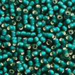 Beads Toho Round 8/0 Silver Lined Frosted Teal TR-08-27BDF  10 gram