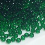 Rocaille 9/0 Czech seed beads - Transparent Dark Green col 50060 - 10 gram