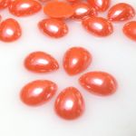 Kaboszon 14x10x4mm szklany perłowy- orange - 1 szt