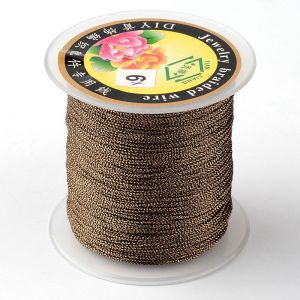 Metallic Cord 0,4 mm  round 3-ply Camel about 150/roll
