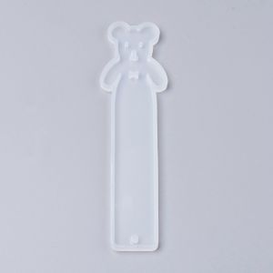 Silicone Bookmark Molds, Resin Casting Molds, Bear, White- 138x35mm  (142x38x4,5mm) - 1pc