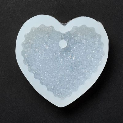 Forma silikonowa - Imitation Embedded Rhinestone Heart - 55x64 ( 70x70x14mm)   - 1 szt