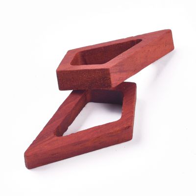 Baza drewniana ramka drzewo sandałowe -Rhombus - 16.7x30x4.9mm;  (10.5x17mm) - 1 szt