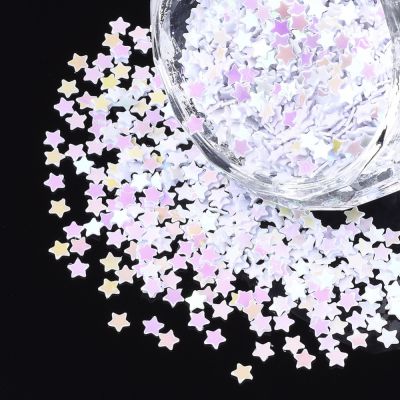 Glitter Star- white/lavender AB - folia 2.5x2.2x0.3 mm - 5 gram (ok.4100 szt) - 1 szt