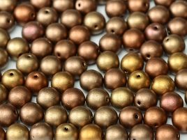 Round Beads 6 mm  Metallic Mix - 20 szt