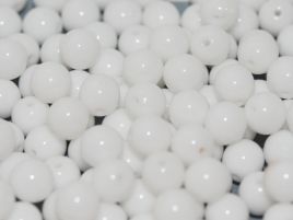 Round Beads 3 mm Lustered Chalk White - 50 pc