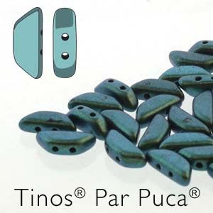 Tinos® Par Puca® 4x10 mm Metallic Mat Green Turquoise- 5 gr