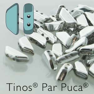 Tinos® Par Puca® 4x10 mm Argentees Silver (ok 24 szt)- 5 gr
