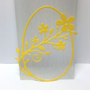 Scrapki ażur FLOWER EGGS 8x6,5 cm Yellow (220gr ) -1 szt