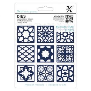Wykrojniki X-cut  - Moroccan Tiles  ( 9 szt wykr + mata magnetyczna)