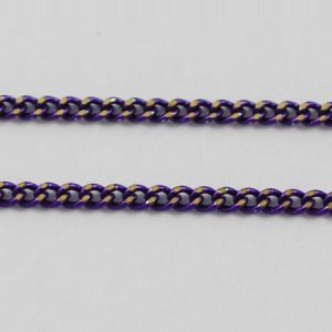 Łańcuszek diamentowy Twisted 2,2x1,8x0,6 mm  platerowany dark violet -gold  - 50cm