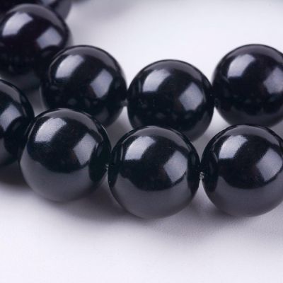 Perły szklane 12 mm BLACK - sznur(ok. 34 szt)