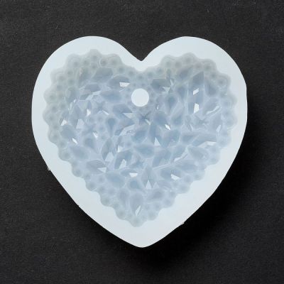 Forma silikonowa - Imitation Embedded Rhinestone Heart - 61x64 mm ( 73x72x15mm)   - 1 szt