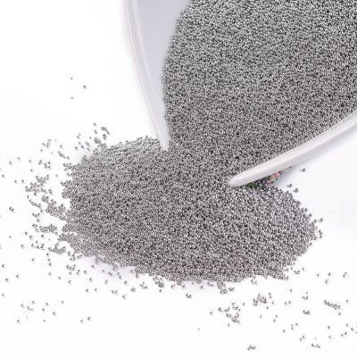 Bulion szklany MIKROKULKI 0,6-0,8 mm transp. metallic lt.grey  - 15 gram