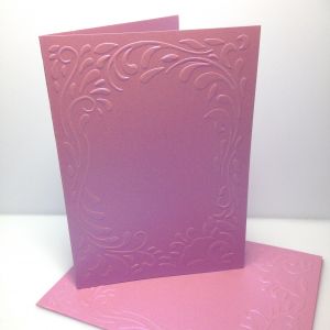 Baza kartki A6 FLORES wytłaczany wzór : 10,5x14 cm pearl milky rose ( 220g)
