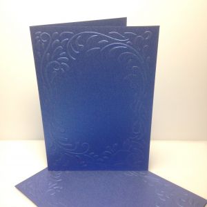 Baza kartki A6 FLORES wytłaczany wzór : 10,5x14 cm metallic sapphire ( 249g)
