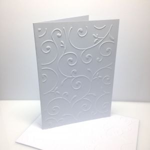 Baza kartki A6 LEAVS wytłaczany wzór : 10,5x14 cm satin white ( 250g)