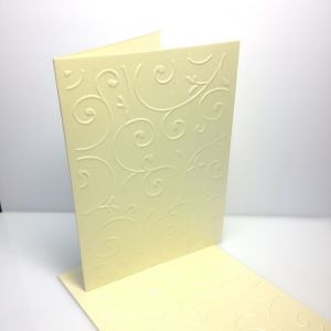 Baza kartki A6 LEAVS wytłaczany wzór : 10,5x14 cm pearl ecru ( 220g)