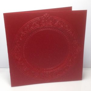 Baza kartki ROUND FRAME wytłaczany wzór : 15x15 cm mica red (220g)