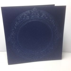 Baza kartki ROUND FRAME wytłaczany wzór : 15x15 cm mica navy blue (220g)