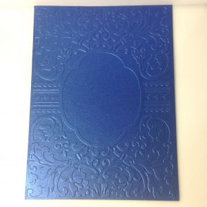 Baza kartki BAROQUE wytłaczany wzór : 12x17,5 cm metallic sapphire (220g)