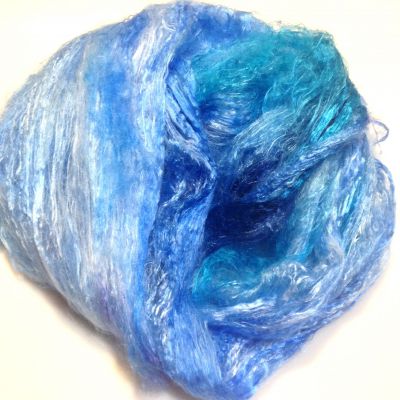 SILK LAPS barwiony ręcznie -100% jedwab Mulberry - 11.86 gram  BLUE CLOUD