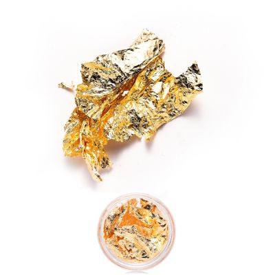 Folia metalowa SZLAGMETAL ultra cienka kol. satin gold 3x1.5 cm - 1 pojemnik
