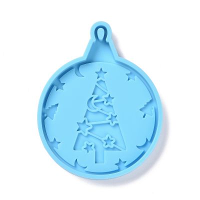 Christmas Ball with Tree Pendant Silicone Molds 95x75x8 mm - 1 pc
