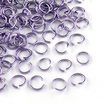 Aluminum Wire Open Jump Rings, PLUM 8x1 mm - 20 pc