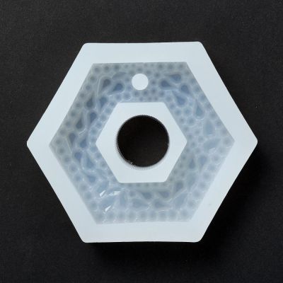 Forma silikonowa - Imitation Embedded Rhinestone Hexagon - 58x68 ( 75x83x14mm)   - 1 szt