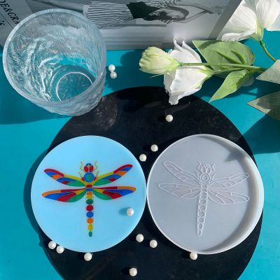 Silicone Dragonfly Pattern Cup Mat Molds -  122 mm ( 125x8,5 mm) - 1 pc