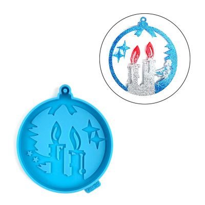 Christmas Themed Big Pendant Silicone Molds  -117x104x9 mm dz.3.8 mm - 1 pc