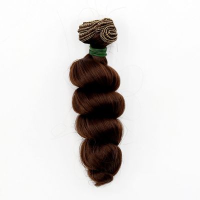 Włosy dla lalek - maskotek , z lokami 15cm - pasmo 100 cm Coconut Brown - 1 szt