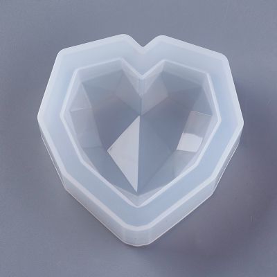 Forma silikonowa do żywicy HEART FACETED 73x73x20mm;(55x55 mm) - 1 szt