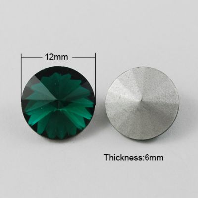 Kryształek rivoli 12mm Dark Green - 1 szt.